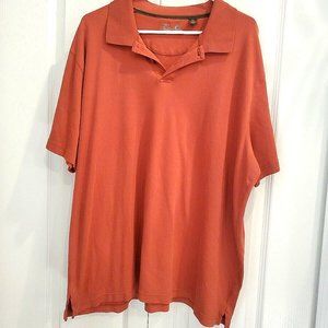 L@@K Tasso Elba  Mens Rust Color Cotton Polo Shirt Short Sleeve Size XXL